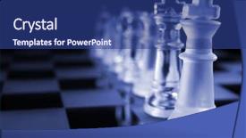  Presentation with chess board - Slides featuring glass chess pieces background and a ocean colored foreground