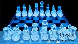  Presentation with blue chess - Theme consisting of glass chess pieces background and a light blue colored foreground
