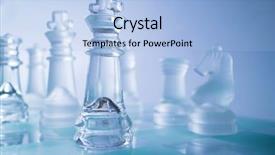  Presentation with chess pieces - Presentation theme consisting of glass chess background and a light blue colored foreground
