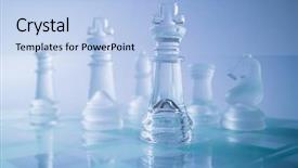  Presentation with chess pieces - Colorful slide deck enhanced with glass chess backdrop and a light blue colored foreground