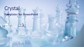  Presentation with chess stylized - Presentation design having glass chess background and a sky blue colored foreground