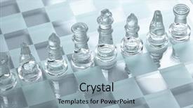  Presentation with chess - Colorful slide deck enhanced with glass chess backdrop and a light blue colored foreground