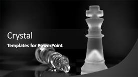  Presentation with chessboard - Presentation design enhanced with glass-chessmen-on-a-chessboard background and a dark gray colored foreground