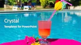  Presentation with cocktail - Cool new presentation with glass cocktail drink at the luxury outdoor swimming pool backdrop and a teal colored foreground