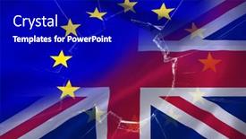  Presentation with great britain - Slide deck enhanced with glass-cracked-against-montage background and a royal blue colored foreground