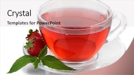  Presentation with octopus on isolated white - Slide deck enhanced with delicious strawberry tea isolated background and a lemonade colored foreground