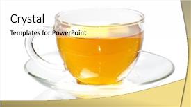  Presentation with black tea - Presentation theme consisting of glass cup of black tea background and a white colored foreground