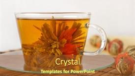  Presentation with chinese dragon - Beautiful theme featuring glass cup of dragon lily backdrop and a tawny brown colored foreground