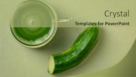  Presentation with healthy juice - Presentation theme consisting of glass-cup-of-fresh-home background and a mint green colored foreground