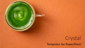  Presentation with healthy juice - Cool new presentation theme with glass-cup-of-fresh-home backdrop and a red colored foreground