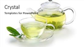  Presentation with japanese green tea - Presentation theme consisting of glass cup of japanese green background and a white colored foreground