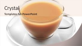  Presentation with milk tea - Beautiful theme featuring glass cup of tea backdrop and a coral colored foreground