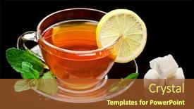  Presentation with black tea - Beautiful slide deck featuring glass-cup-with-black-tea backdrop and a red colored foreground