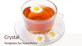  Presentation with fragrant - Cool new slides with glass cup with fragrant a camomile tea backdrop and a lemonade colored foreground