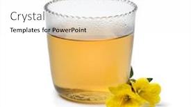  Presentation with hot tea - Amazing PPT theme having glass-cup-with-hot-evening backdrop and a white colored foreground