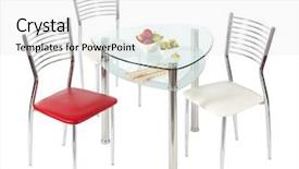  Presentation with dining table - Presentation theme having dining table and three metal background and a white colored foreground