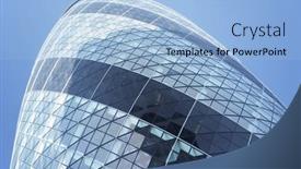  Presentation with glass tower - Cool new presentation theme with glass-exterior-of-swiss-re backdrop and a  colored foreground