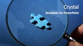  Presentation with magnifying glass - Cool new PPT theme with glass finding the missing piece backdrop and a ocean colored foreground