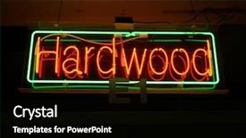  Presentation with 80s era neon lights sign - Slides with glass fire potection - neon sign series hardwood background and a  colored foreground