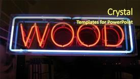  Presentation with 80s era neon lights sign - Amazing presentation theme having glass fire potection - neon sign series wood backdrop and a  colored foreground