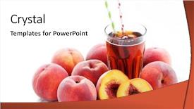  Presentation with fruit drink - Audience pleasing PPT layouts consisting of glass of fruit iced tea backdrop and a white colored foreground