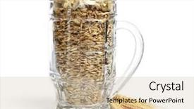  Presentation with glass half full - Presentation theme enhanced with glass full of barley seeds background and a coral colored foreground
