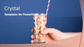  Presentation with sugar cubes - Theme with glass-full-of-sugar-cubes background and a ocean colored foreground