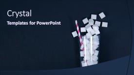  Presentation with sugar cubes - Cool new PPT theme with glass-full-of-sugar-cubes backdrop and a navy blue colored foreground