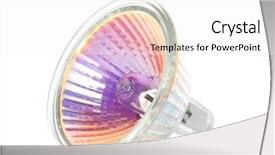  Presentation with led light - Presentation theme having glass globe - led light bulb on white background and a  colored foreground