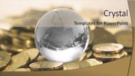  Presentation with globe - Cool new slide deck with glass globe and gold coins backdrop and a lemonade colored foreground