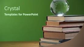  Presentation with green glass - Presentation design consisting of glass-globe-and-stack background and a forest green colored foreground