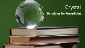  Presentation with green glass - Slide set with glass-globe-and-stack background and a tawny brown colored foreground