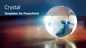  Presentation with business communication - Theme with glass-globe-background-concept background and a ocean colored foreground