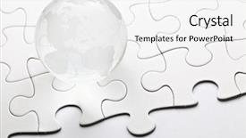  Presentation with puzzle - Presentation design with glass globe ball with puzzle background and a white colored foreground