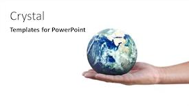  Presentation with energy - Audience pleasing PPT theme consisting of glass-globe-in-hand-energy backdrop and a white colored foreground