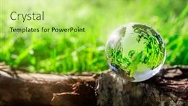  Presentation with energy conservation - Slide deck consisting of glass-globe-on-log background and a yellow colored foreground