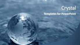  Presentation with water glass - Slides with glass globe on water background and a teal colored foreground