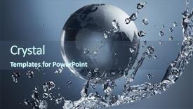  Presentation with water drop - Colorful slide deck enhanced with glass globe planet in drop backdrop and a ocean colored foreground