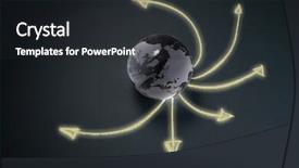  Presentation with logistics - Slide set consisting of glass globe with arrows logistics background and a dark gray colored foreground