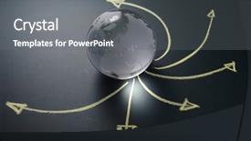  Presentation with logistics - Colorful slide deck enhanced with glass globe with arrows logistics backdrop and a gray colored foreground