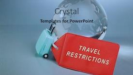  Presentation with travel globe - PPT theme enhanced with glass-globe-with-text-travel background and a teal colored foreground