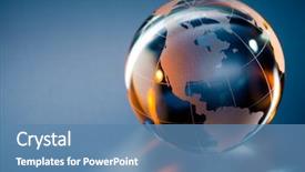  Presentation with globe - Slide deck having glass globe background and a teal colored foreground