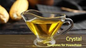  Presentation with corn - Presentation theme with glass gravy boat with corn background and a  colored foreground