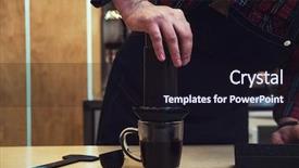  Presentation with cafe - Amazing theme having glass grinding - barista brewing coffee in aeropress backdrop and a wine colored foreground