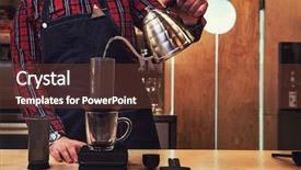  Presentation with sustainable coffee competition - PPT layouts enhanced with glass grinding - barista brewing coffee background and a  colored foreground