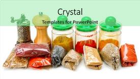  Presentation with dry ice co2 - PPT theme enhanced with glass grinding - collection dry spices isolated background and a seafoam green colored foreground
