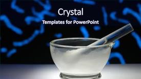  Presentation with crystal - Presentation theme with glass grinding - crystal mortar and pestle background and a navy blue colored foreground