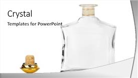  Presentation with bottle - PPT theme consisting of glass half empty - bottle isolated on white background background and a white colored foreground