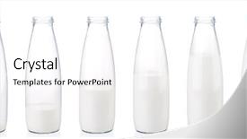  Presentation with white milk - Audience pleasing presentation design consisting of glass half empty - bottle of milk isolated backdrop and a white colored foreground