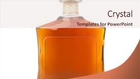  Presentation with glass half full - Cool new PPT layouts with glass half empty - full bottle isolated on white backdrop and a lemonade colored foreground